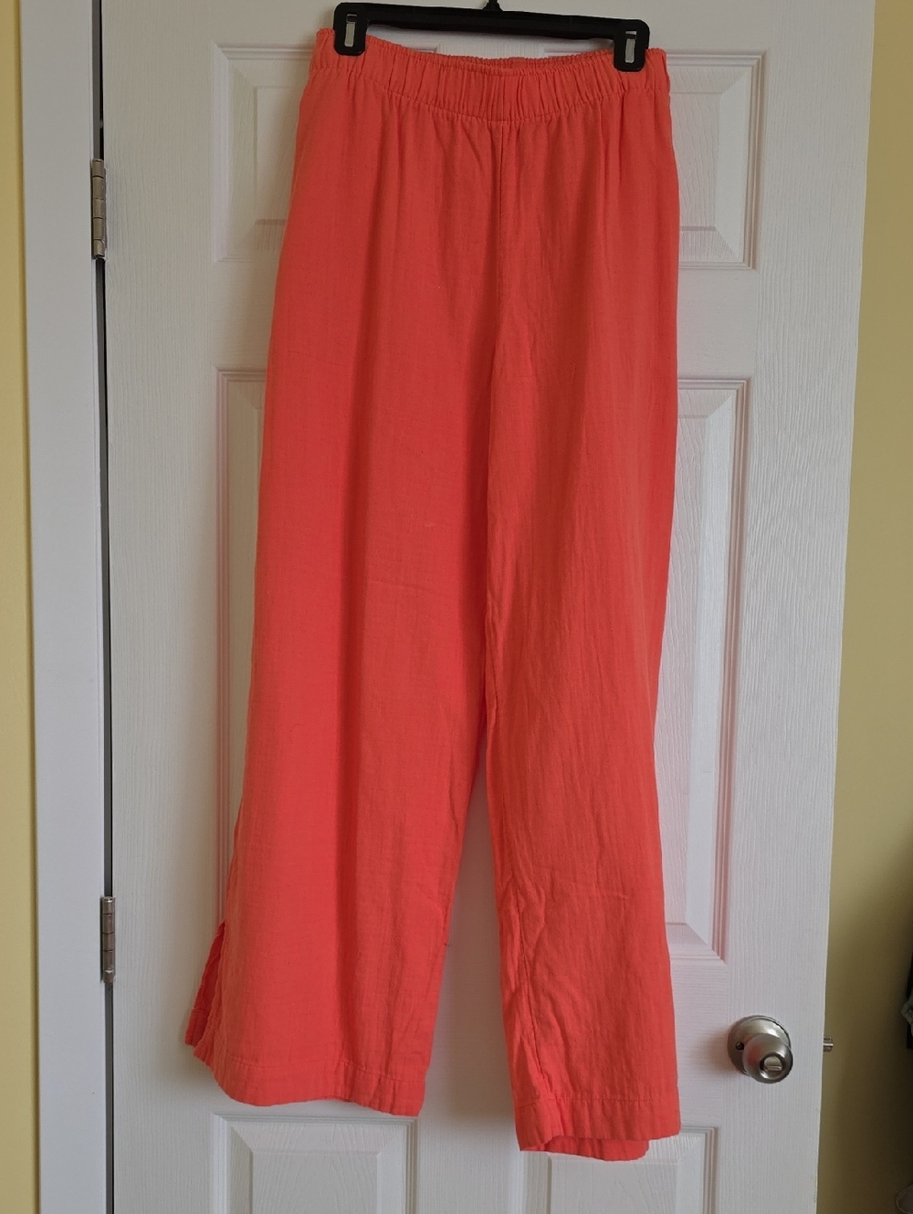 Old Navy Coral-Orange Elastic Waist Wide-Leg Pants